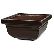 AUF001 - Maceta Cuadrada de Fibra de Vidrio (22,86 cm), Color Rojo