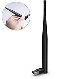 Sabrent Hi-Gain AC600 Dual Band Wi-Fi USB Mini Adapter (5dBi Antenna) IEEE 802.11 a/b/g/n/ac with WPS for Easy Connection Support Windows XP/7/8/8.1/10 (NT-WLAC)
