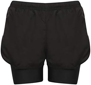 Womens Shorts 2 in 1 for Active Wear Sports Performance Jogging Running Football Gym Cycling Wear Breathable Material