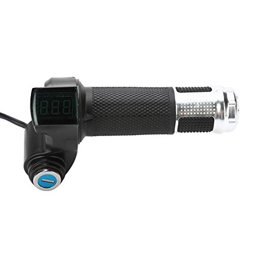 Throttle Handlebar, Throttle Handle and Grip with LED Display Key Knock for Motorized Bicycle and (Silver) Cycling Bicycles And Spare Parts