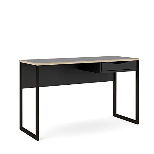 Tvilum One Drawer Desk, Black Matte/Oak Structure- PIECES MISSING