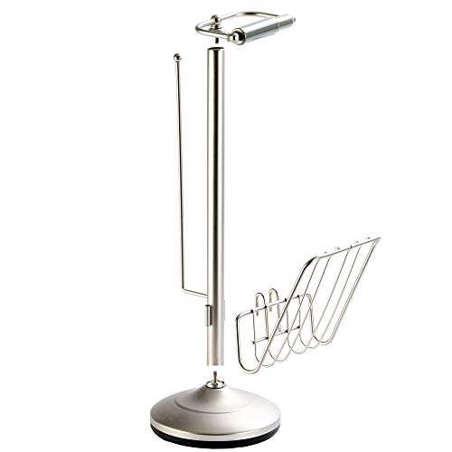 Better Living Products 54566 Toilet Caddy Tissue Dispenser with Magazine Rack, Satin Nickel - Thumbnail 3