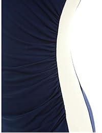 PattyBoutik Vestido de mujer con cuello de barco y contraste de color