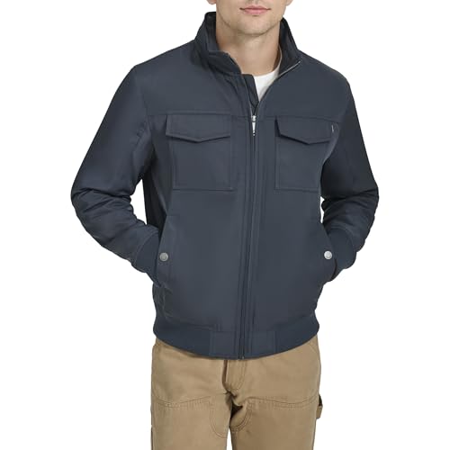 Dockers Men’s Big & Tall Quilted Lined Flight Bomber Jacket, Navy, 4X