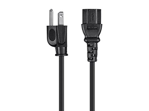 Monoprice 105294 15ft 14AWG Power Cord Cable w/ 3 Conductor PC Power Connector Socket, 15A (NEMA 5-15P to IEC-320-C13) Black