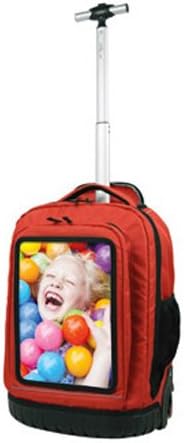 18-Inch Rolling Backpack with DIY Photo Feature, Red