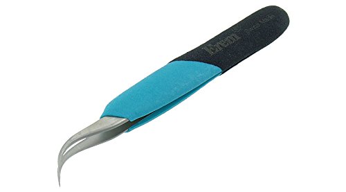 Erem E7SA Stainless Steel Curved Micro Point Anti Magnetic Ergonomic Tweezer, 5" Overall Length - Thumbnail 3