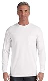 Comfort Colors Long-Sleeve Pocket T-Shirt, WHITE, Medium
