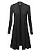 MBJ WSK1048 Womens Solid Long Sleeve Open Front Long Cardigan L Black