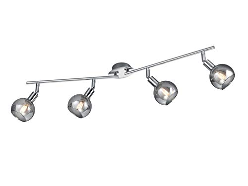 Reality Leuchten Brest Ceiling Light Metal Glass Excl. 5X E14 4-Bulb Spotlight bar Chrome