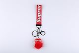 Fabric Keychain Wristlet Lanyard with heart, lobster hook and key ring for Phone, Keys, ID tags, Purse, USB, etc (SUPREME)