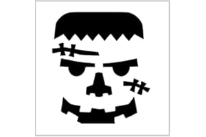 HANDMADE Frankenstein Stencil 4 Inch Face Halloween Design Holiday Pumpkin Carving Reusable Sheet for DIY craft crafting card making cookie cake airbrushing small miniature MIN113