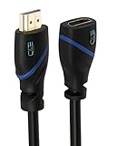 6ft (1.8M) High Speed HDMI Cable Male to Female with Ethernet Black (6 Feet/1.8 Meters) Supports 4K 30Hz, 3D, 1080p and Audio Return CNE570860