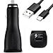 Adaptive Turbo Fast CAT S61 15W Car Charger with Quick Charge 2 Detachable Hi-Power USB Type-C Cable! (1.2M / Black)