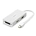 UGREEN Mini DisplayPort to HDMI DVI VGA Adapter 4K Mini DP Converter Thunderbolt Compatible 3 in 1 for Mac, 2015 MacBook Pro Air, iMac, Surface Pro3 Pro4, Google Chromebook, PC, White