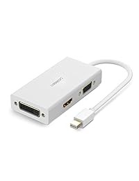 UGREEN Mini DisplayPort a HDMI DVI VGA Adaptador 4K Mini DP Convertidor Thunderbolt Compatible 3 en 1 Para Mac, MacBook Pro Air, iMac, Surface Pro3 Pro4, Google Chromebook, PC, Proyector