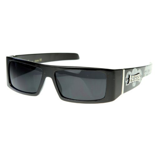 Locs - Official LOCS Hardcore Gangsta Shades Square Sports Frame Sunglasses LOKES (Skulls)