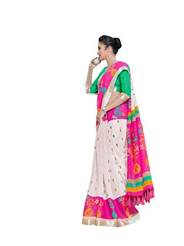 womens cotton saree with unstitched blouse piece [Uniform b8]