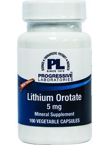 Progressive Labs Lithium Orotate 5mg 100 vegcaps by Progressive Labs