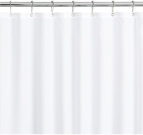 Dependable Products Magnetized Shower Curtain Liner Mildew Resistant (White)