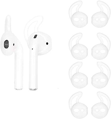 OneCut 5 Pairs Silicone Ear Tips Compatible for AirPods 1&2,Silicone Soft Anti-Slip Sport Earbud Tips, Anti-Drop Ear Hook Gel Headphones Earphones Protective Accessories Tips (Clear)