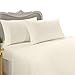 Luxurious 300 Thread Count Olympic Queen Four (4) Piece Bed Sheet Set 100% Egyptian Cotton Deep Pocket 300TC Solid Ivory Set