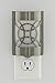 GE CoverLite LED Night Light, Decorative, Plug-In, Smart Dusk-to-Dawn Sensor, Home Decor, Ideal for Bedroom, Bathroom, Kitchen, Hallway, UL-Certified, 11358, Brushed Nickel | Geometric