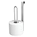 mDesign Aluminum Metal Over The Tank Toilet Tissue Paper Roll Holder Dispenser and Reserve for Bathroom Storage and Organization - Hanging - Space Saving Design, Holds 2 Rolls - Rust Free - Silver