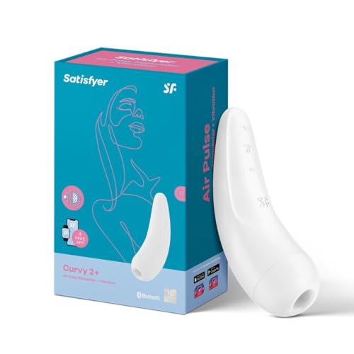 Satisfyer 'Curvy 2 Connect App' Clitoral Suction Device 13.5 cm | Pressure Wave Vibrator Sex Toy for her | Clitoris Stimulation Quiet & Strong | Lay-on Vibrator with Vibrations and app | Color White