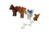 LEGO Dog Set - Four Different Dogs with Bones