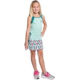 Street Tennis Club Girls Tennis & Golf Tank and Skirt Set with Built in Shorts - Beach Glass Size/Aqua Size XL