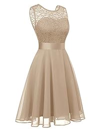 Berylove Vestido corto, floral, de encaje, para dama de honor, vestido de corte A