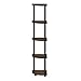 Furinno Turn-N-Tube 5 Tier Corner Display Rack Multipurpose Shelving Unit, 1-Pack, Walnut/Brown