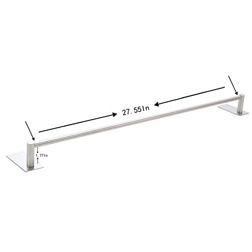 Adhesive Towel Bar - Self Adhesive Bathroom Holder 27.55 Inches Kitchen Cabinet No Drill Towel Rack Stick on Wall SUS 304 Stainless Steel Brushed - YIGII - Thumbnail 5