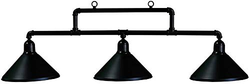 Ozone Black Pool Table Light Metal Pipes with Black Shades