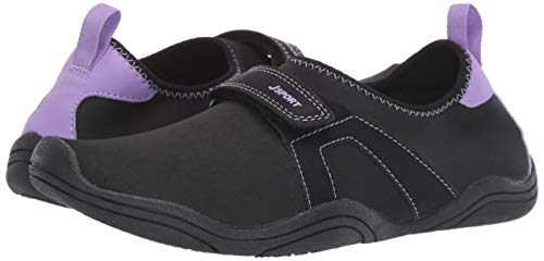 JSport by Jambu Women's Cycle Water Ready Fisherman Sandal, Black/Lavender, 9 M US