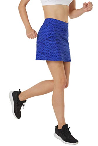 slimour Women Travel Skirt with Pockets Athletic Skirts Active Skirt with Shorts Hiking Skort Print 12 Sea Blue