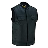 Leatherick Mens SOA Style Black & Brown Distress