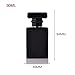 30ML Glass Refillable Perfume Bottle, Portable Square Cologne Empty Atomizer Bottle for Travel (Transparent)