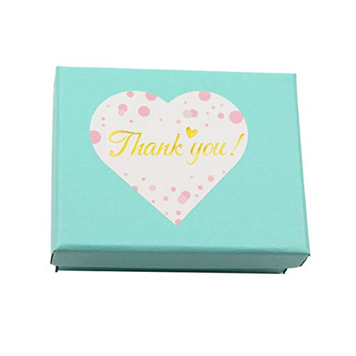 Thank You Stickers Gold Foil Labels, Heart Shape Decorative Stickers for Thank You Cards, Packages, Gifts, Wedding, 75-Pack(Gold Foil(White+Pink))
