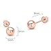 14k Rose Gold 5mm Plain Hollow Gold Ball Children Screw Back Baby Girls Stud Earrings