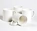 Momugs 12 oz Cup (4pcs), Plain Gloss White Ceramic Coffee Mug for Milk Tea, Set of 4
