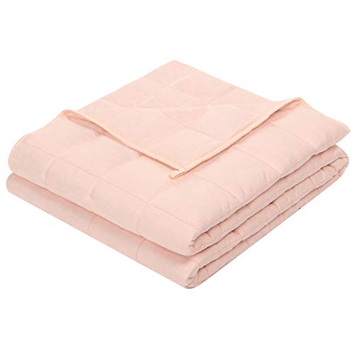 Kids Weighted Blanket (10 lbs, 41"x60", Blush Pink) Cooling Heavy Blanket for Teens Between 90