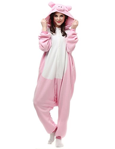 Yxjdress Women Pink Pig Halloween Pajamas Cheap Onesies Cosplay Costume