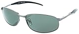 Fiore Metal Frame Polarized Fisherman Sunglasses Golf Cycling Flying Outdoor Sports (Gunmetal/Green)