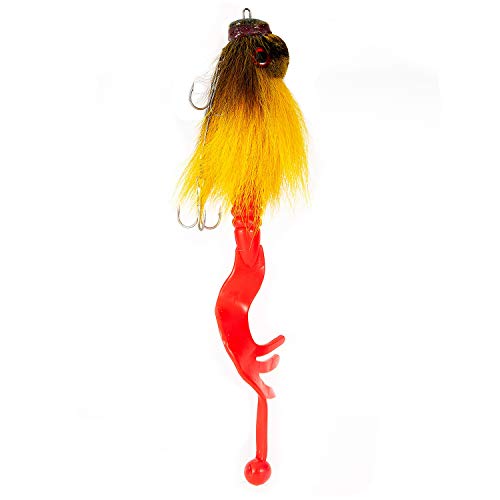 Nrpfell 1 Pièces Séries Big Bait Leurre De Pêche Rat De Résine De Souris Leurre Brochet Eau Fraiche Eau Salée Leurres De Pêche à La Mouche Avec Crochets Doubles,jaune