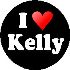 I Love Kelly 1.25" Pinback Button Badge / Pin (heart)