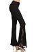 Zoozie LA Women's Bell Bottoms Black Lace Detailed Flare Yoga Pants, Large