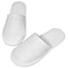 Luxehome White Fleece Close Toe Spa Slippers, 20 Pairs per Case