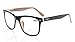 Eyekepper Readers Square Large Lenses Spring-Hinges Reading Glasses Women Black-Brown +0.75